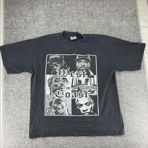 Pro Club Short Sleeve Shirt Black West Coast Men XL Snoop Tupac Ice Cube Rappers